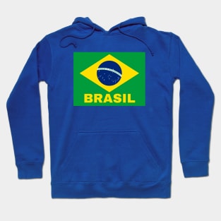 Brasil in Brazilian Flag Hoodie